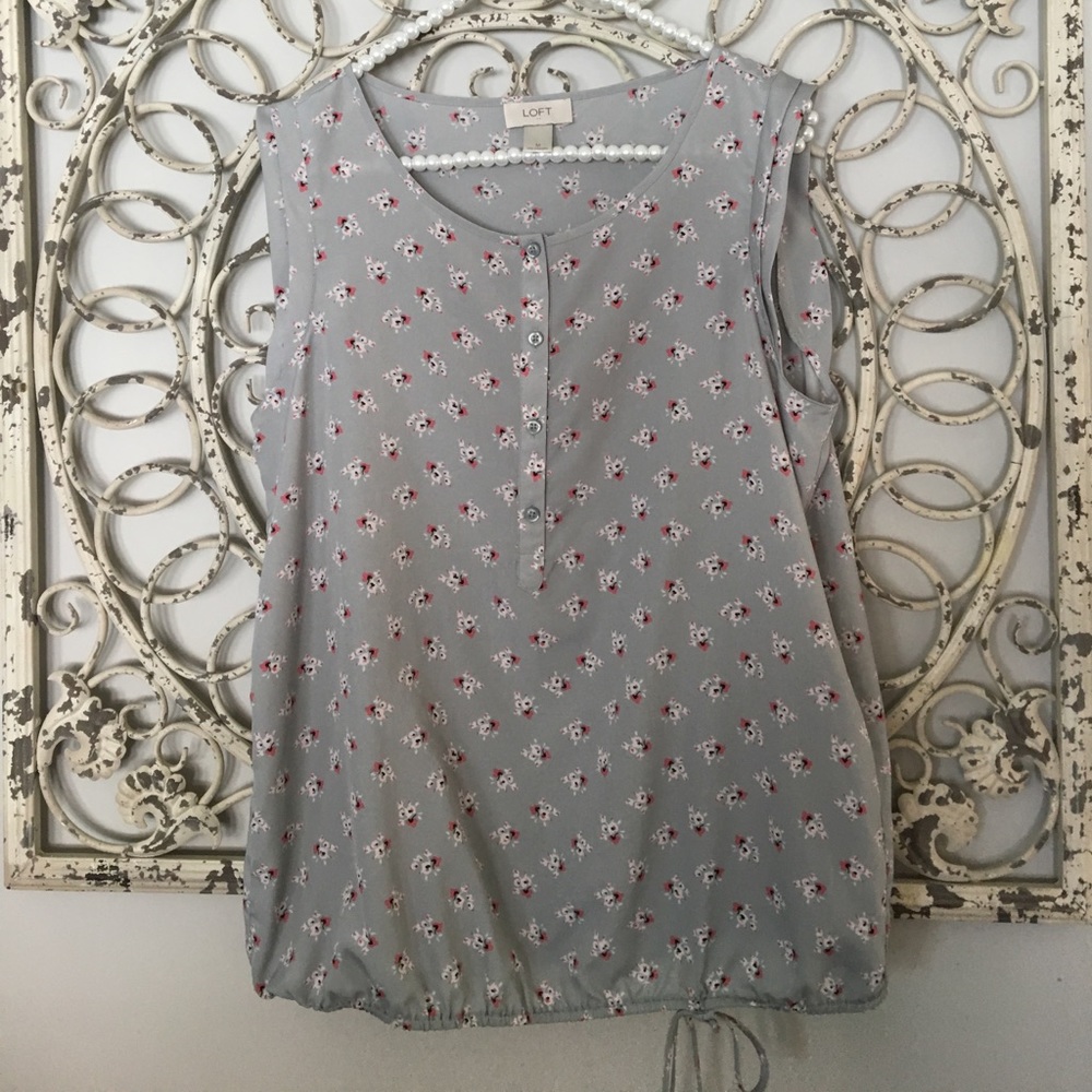 Loft floral grey tank